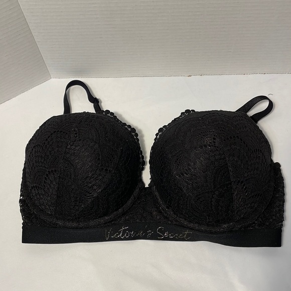 Victoria’s Secret black push up full coverage lace bra. 38DD - Picture 1 of 10